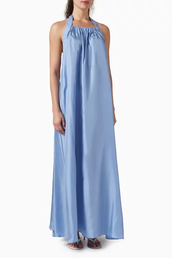 Marfa Maxi Dress in Silk Twill