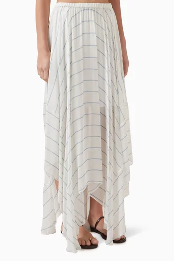 Capri Asymmetrical Maxi Skirt in Silk
