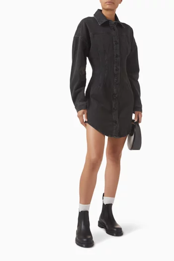 Shaped Mini Dress in Denim