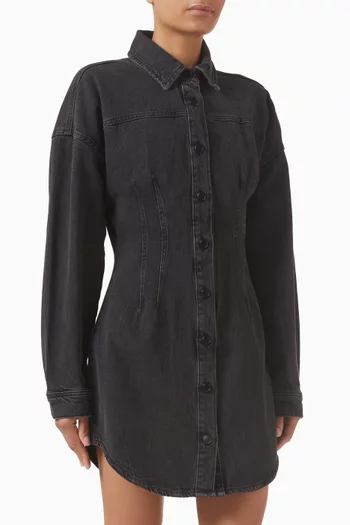 Shaped Mini Dress in Denim