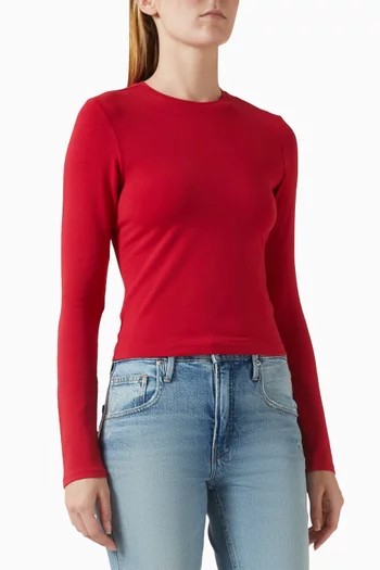 Super Stretch Long-sleeve T-shirt in Cotton