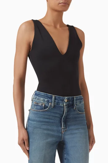 Deep V-neck Bodysuit in Scuba