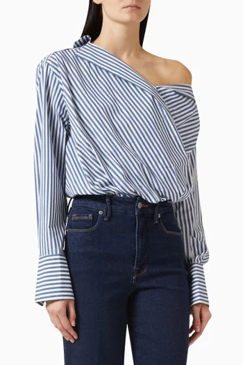 Off-Shoulder Bodysuit in Poplin