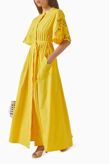 فستان بالويست طويل قطن