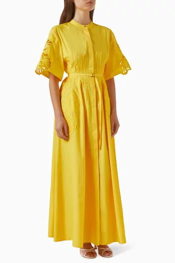 فستان بالويست طويل قطن