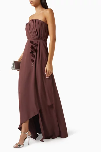 Off-shoulder Gown in Crepe