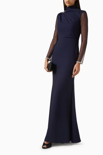 Crystal-embellished Dress in Crepe