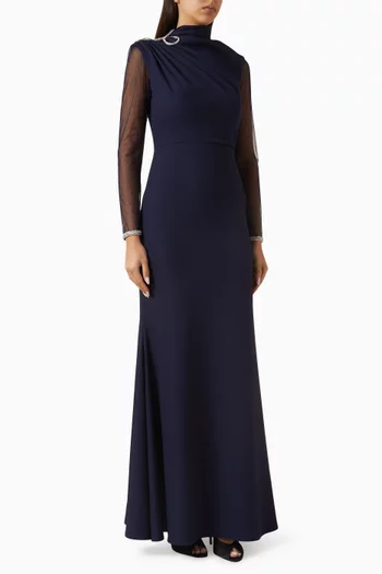Crystal-embellished Dress in Crepe