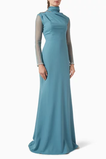 Crystal-embellished Dress in Crepe