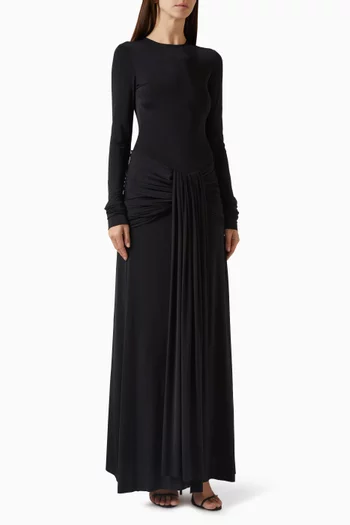 فستان طويل منسوج بعقدة