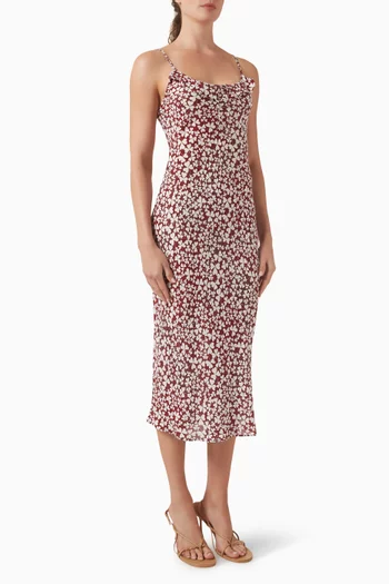 Skye Lucky-print Dress in Silk Jianhong Crepe