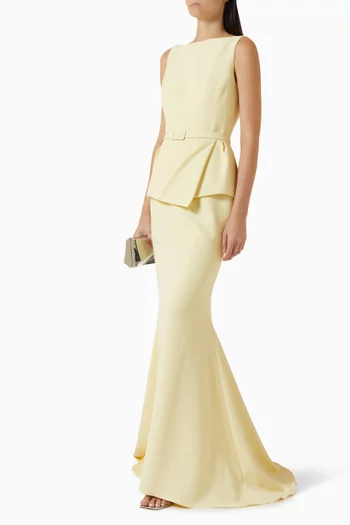 فستان فلاميانا طويل بحزام