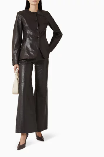 Flared Pants in Leather