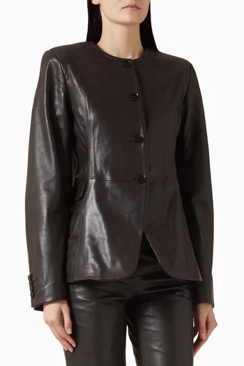 Flared Jacket in Leather