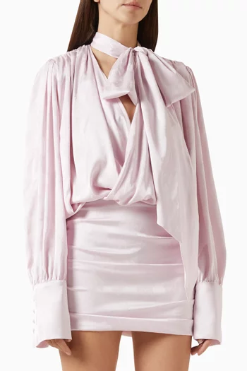 فستان بكشكش ورباط عند الرقبة ستان