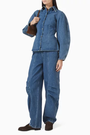 قميص بقصة ضيقة دينم