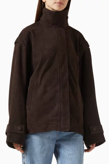 Oversized Jacket in Suede Leather