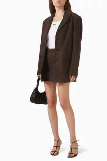 Oversized Blazer in Suede