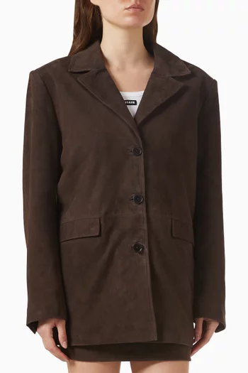 Oversized Blazer in Suede