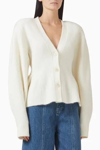 Peplum Knit Cardigan in Alpaca Wool Blend