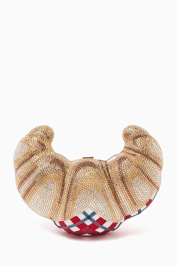 كلاتش على شكل كرواسون مرصع بالكريستال