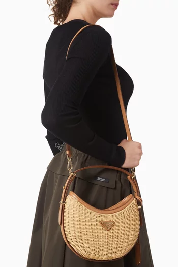 Arqué Bag in Wicker & Leather