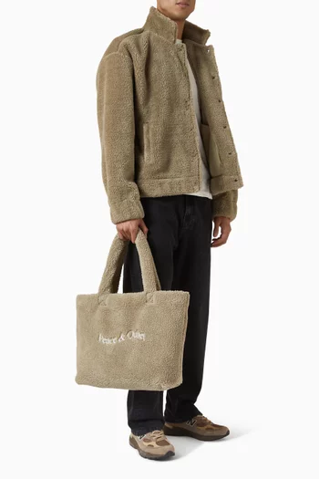 Wordmark Tote Bag in Sherpa