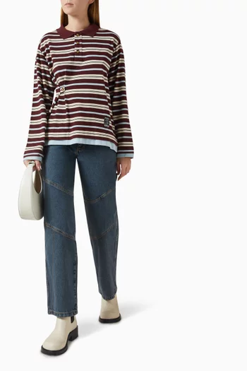 قميص رغبي نواه متعدد الطبقات وخصر مزموم