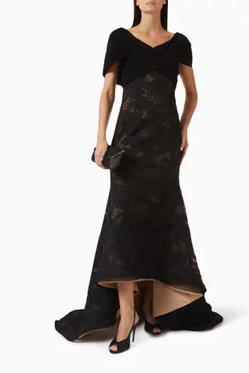 Off-shoulder Train Gown in Lace