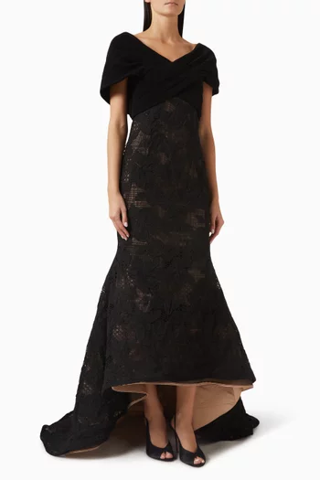 Off-shoulder Train Gown in Lace