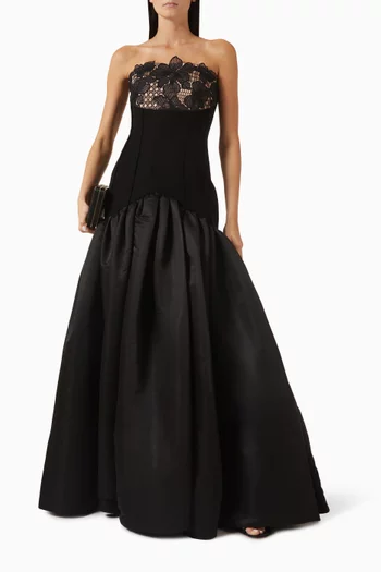 Lace-panel Ball Gown