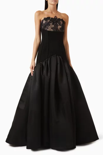 Lace-panel Ball Gown