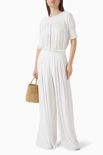 Off-shoulder Bodysuit in Poly Lycra