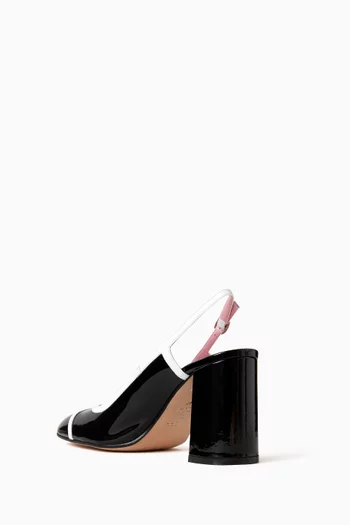 حذاء كلاسيك اليزي بسير خلفي وكعب 90 مم جلد