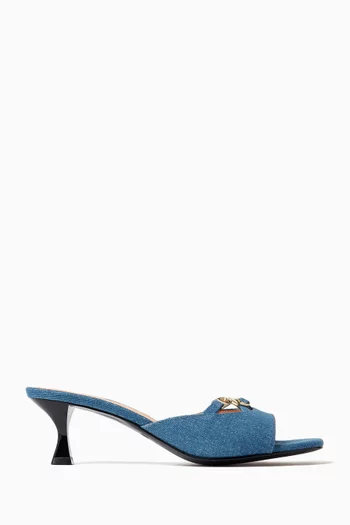 Love Chain Strap Mules in Denim