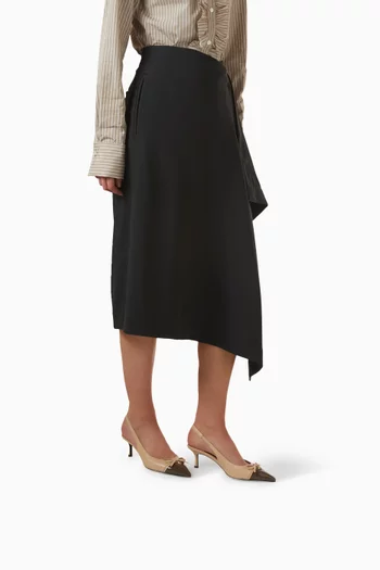 حذاء كلاسيك ليدي بسير خلفي وتصميم مزين بعقدة جلد ناعم