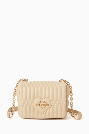 Mini Quilted Crossbody Bag in Faux Leather