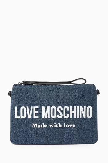 Signature Love Clutch in Denim
