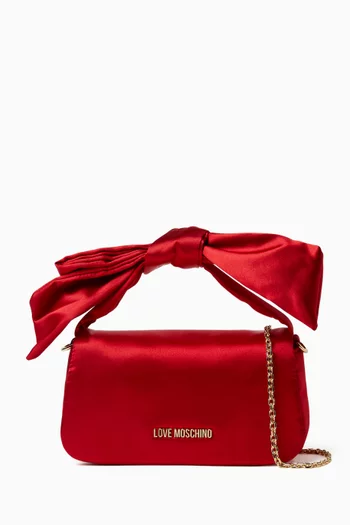 Mini Holiday Bow Top-handle Bag in Satin