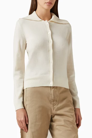 Wide-collar Cardigan