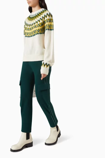 بنطال كارغو بجيوب وقصة بطول الكاحل كشمير