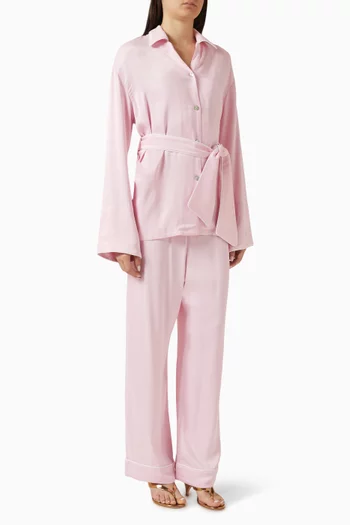 Miss Cat Belted Pyjama Set
