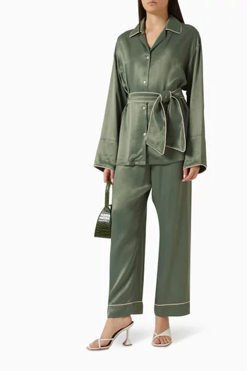 Miss Cat Belted Pyjama Set