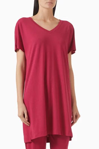 فستان نوم بأكمام قصيرة