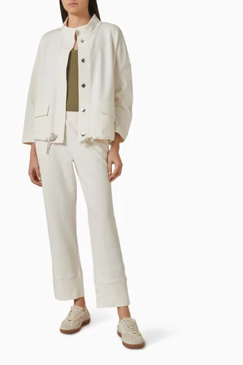 كارديغان بحافة بأربطة تضييق قطن تيري عضوي