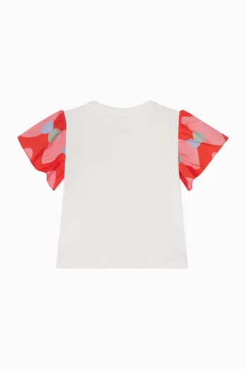 تي شيرت بنقشة زهرة توليب