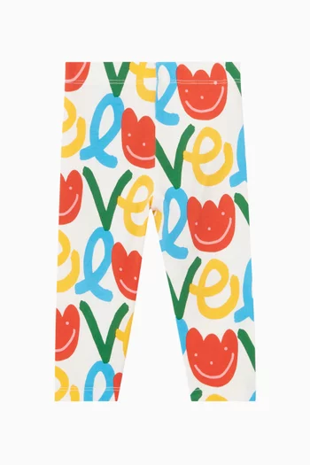 لغينغز بنقشة زهور توليب