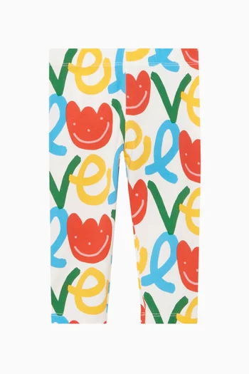 لغينغز بنقشة زهور توليب