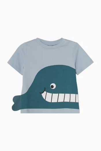 تي شيرت بطبعة حوت