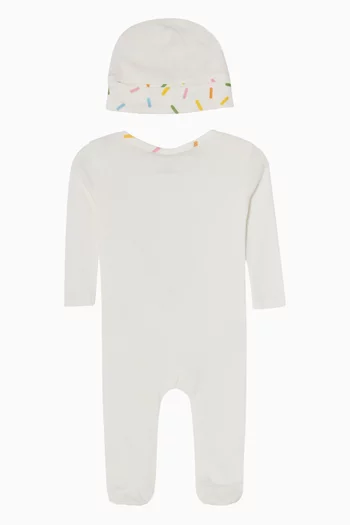 طقم بيجاما وقبعة بيني بطبعة قبعة عيد ميلاد 